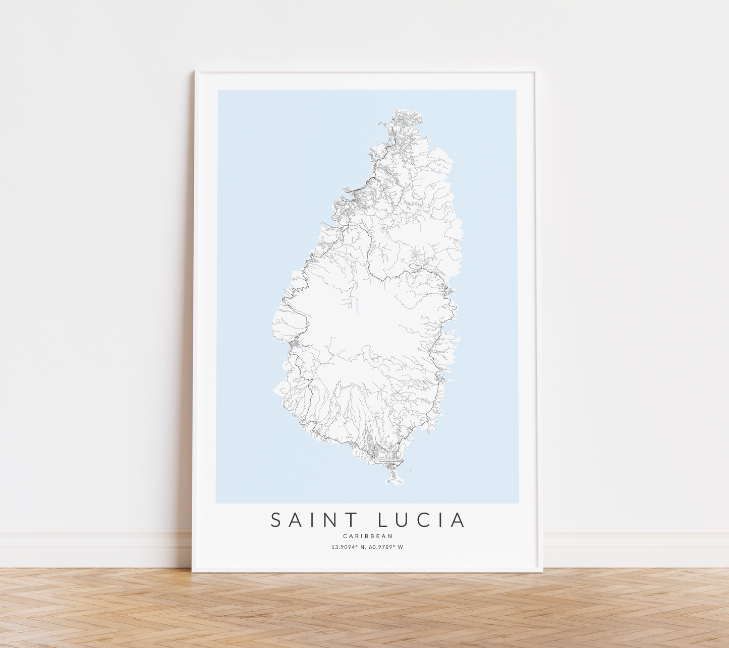 Saint Lucia Map Print