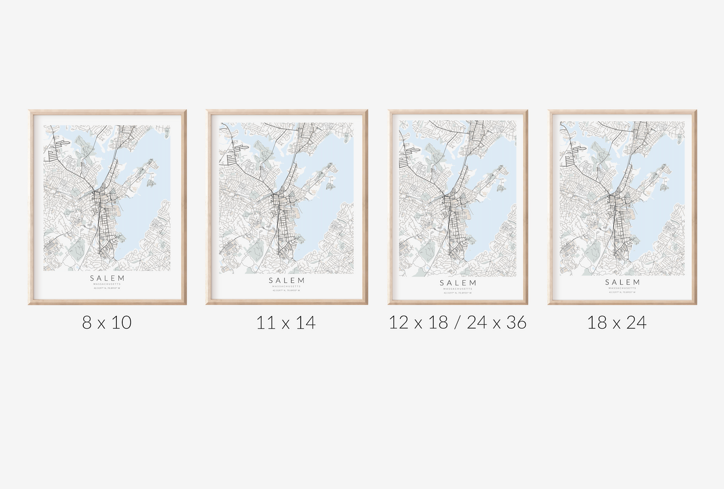 Salem Massachusetts Map Print