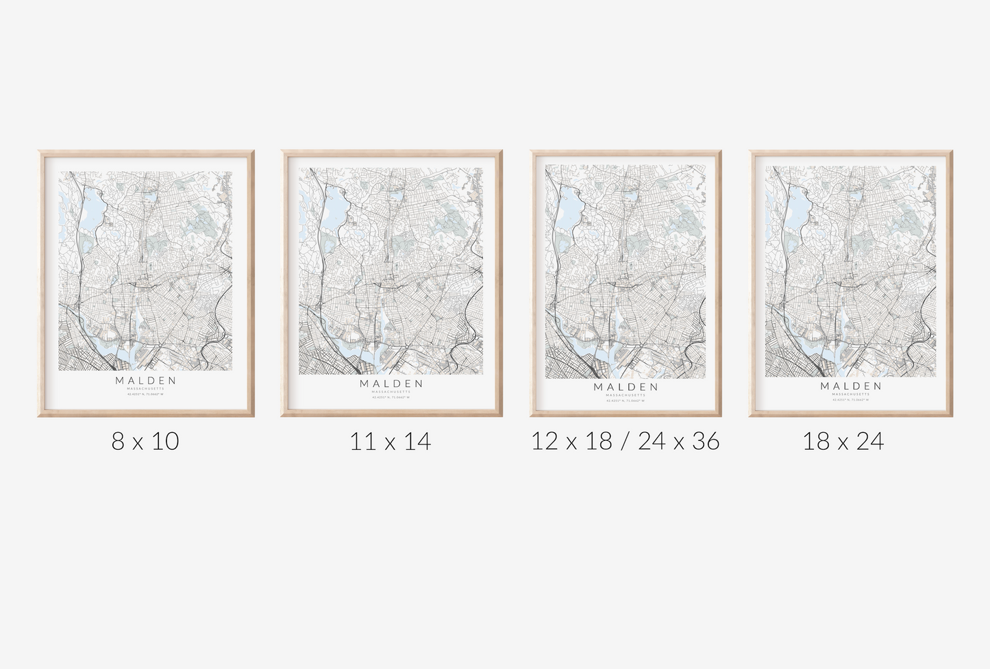 Malden Massachusetts Map Print