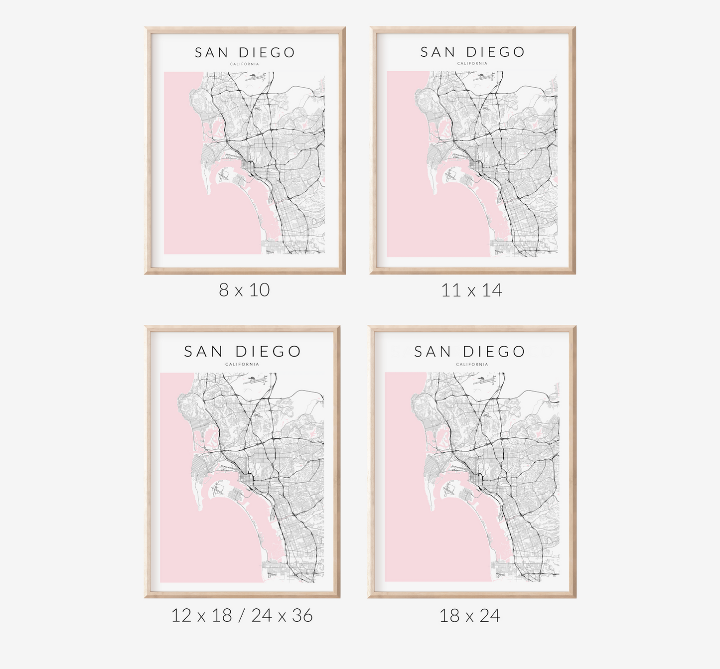 San Diego Minimalist Map Print