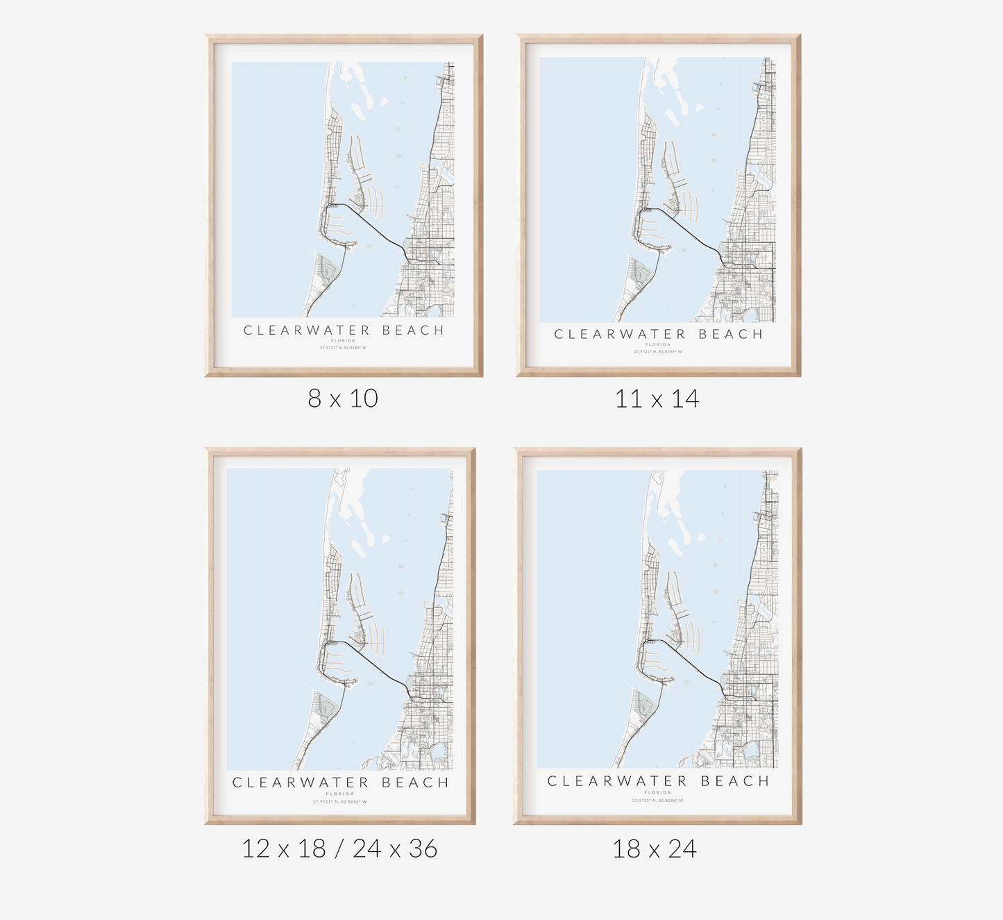 Clearwater Beach Map Print