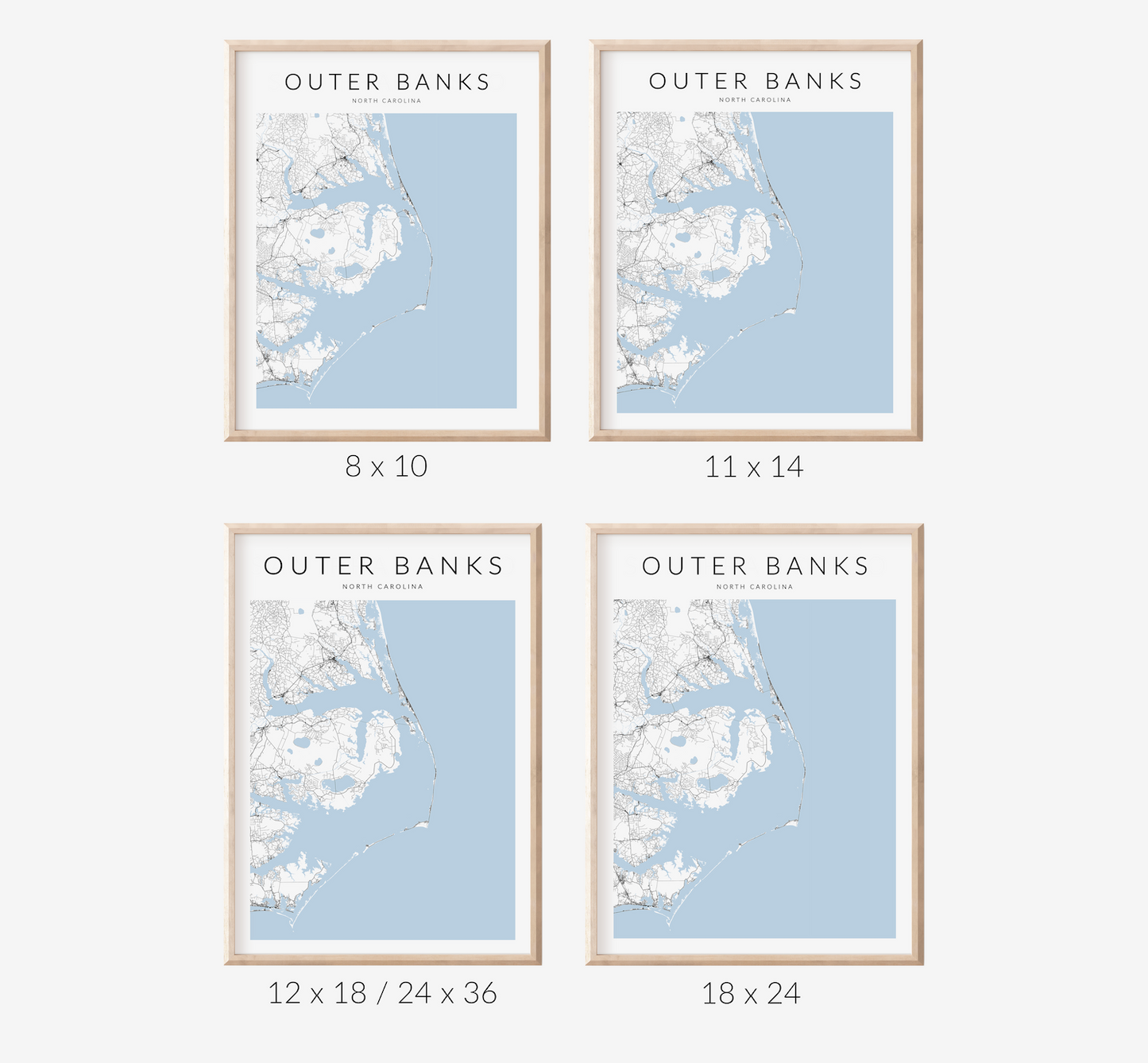 Outer Banks Minimalist Map Print