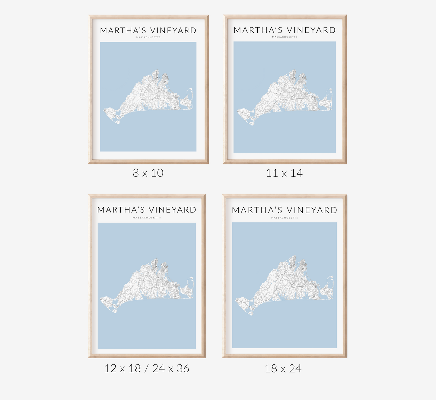 Martha's Vineyard Minimalist Map Print