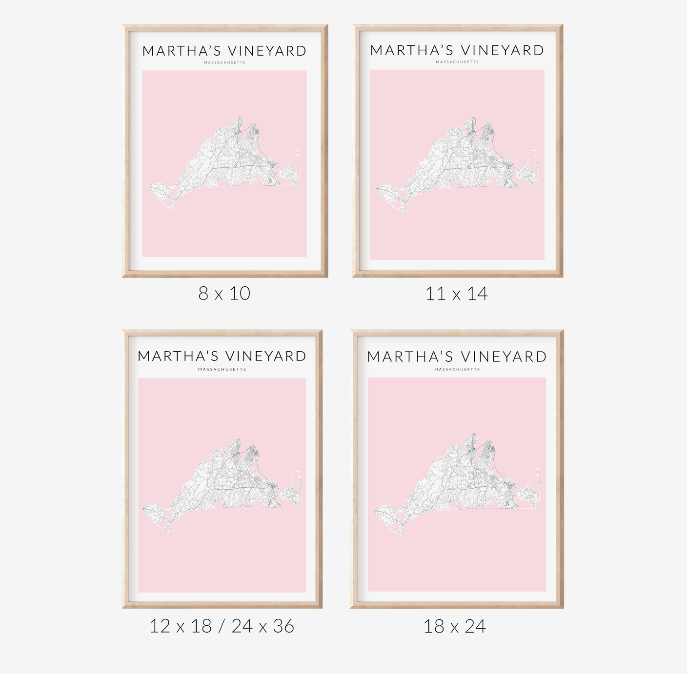Martha's Vineyard Minimalist Map Print
