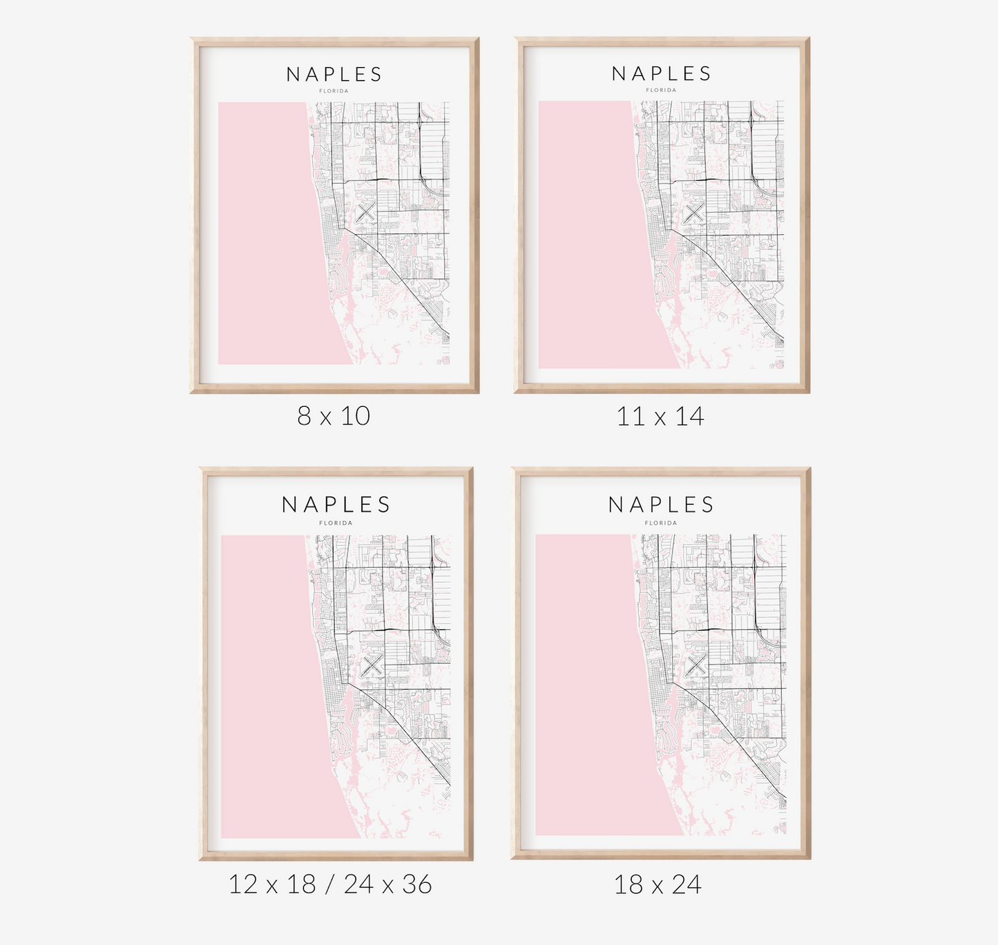 Naples Florida Minimalist Map Print