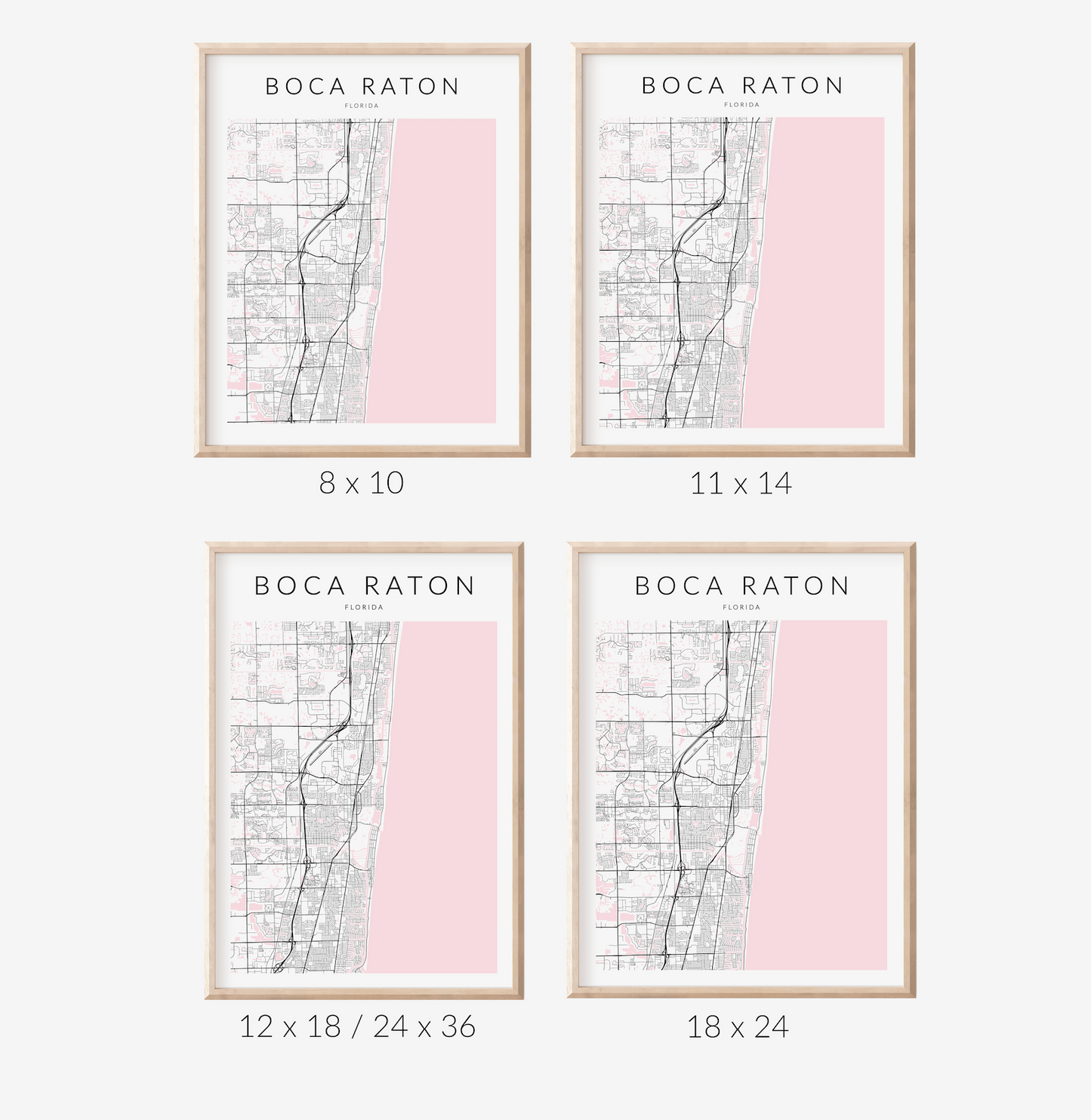 Boca Raton Florida Minimalist Map Print