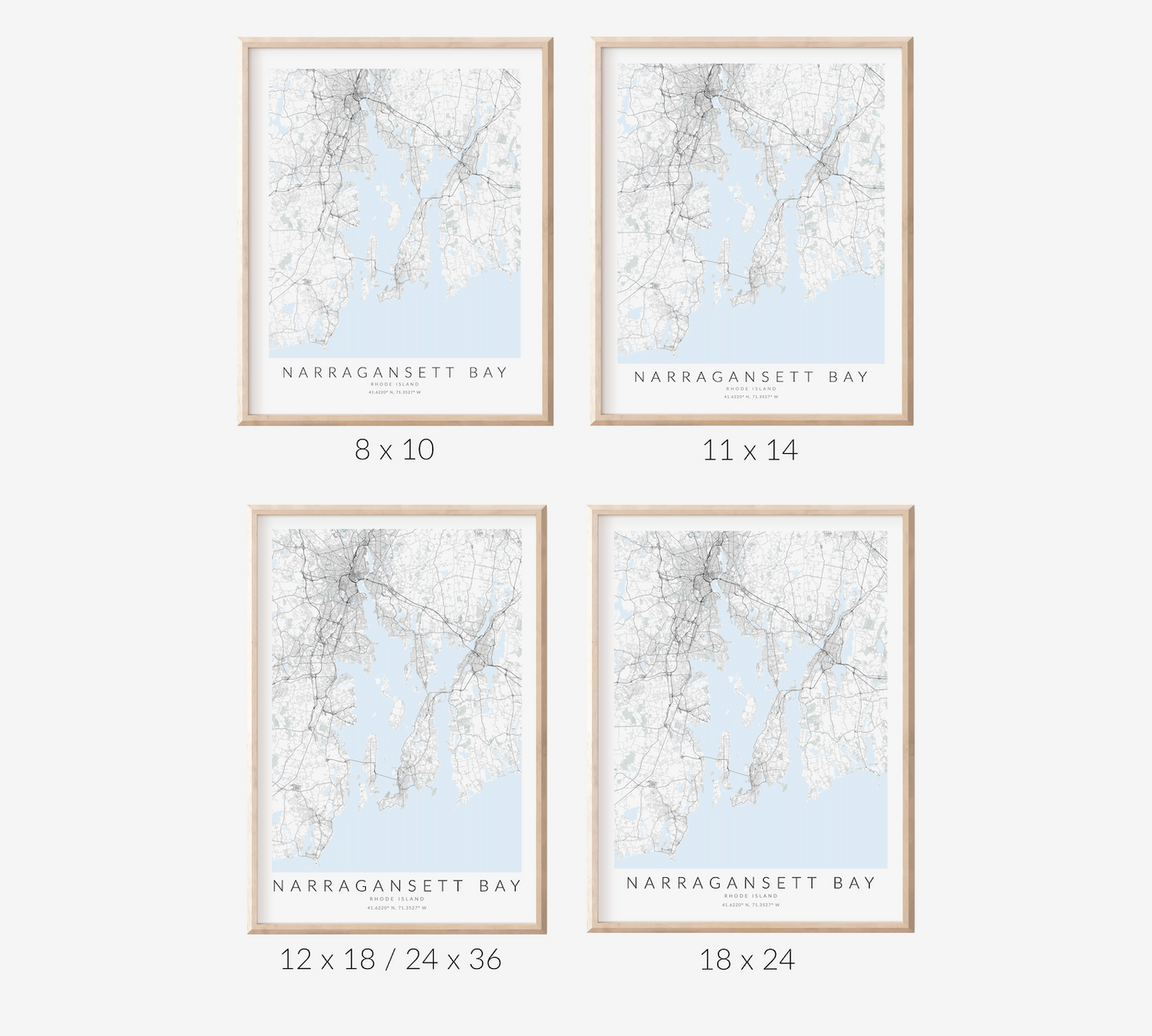 Narragansett Bay Map Print