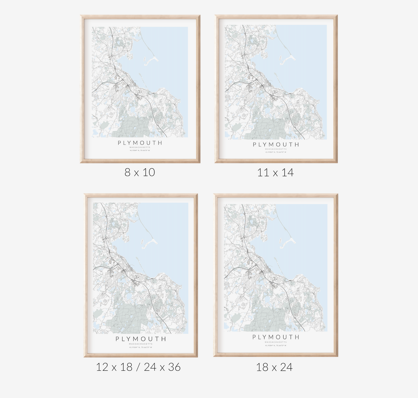 Plymouth Massachusetts Map Print