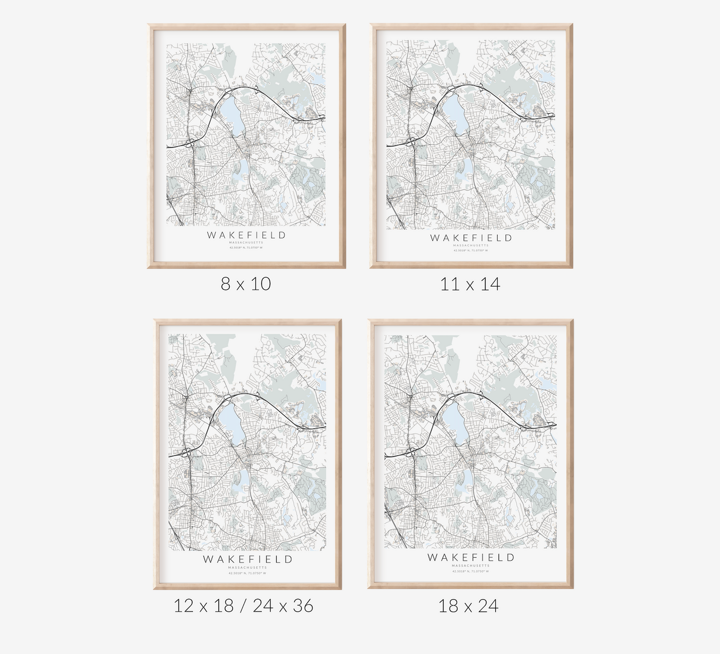Wakefield Massachusetts Map Print