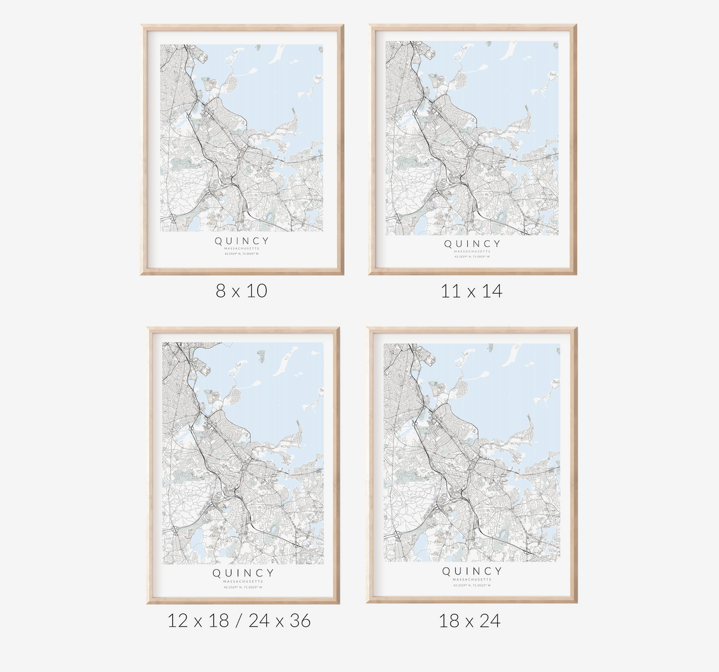 Quincy Massachusetts Map Print