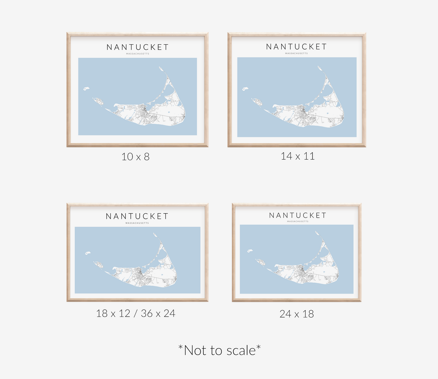 Nantucket Minimalist Map Print Landscape