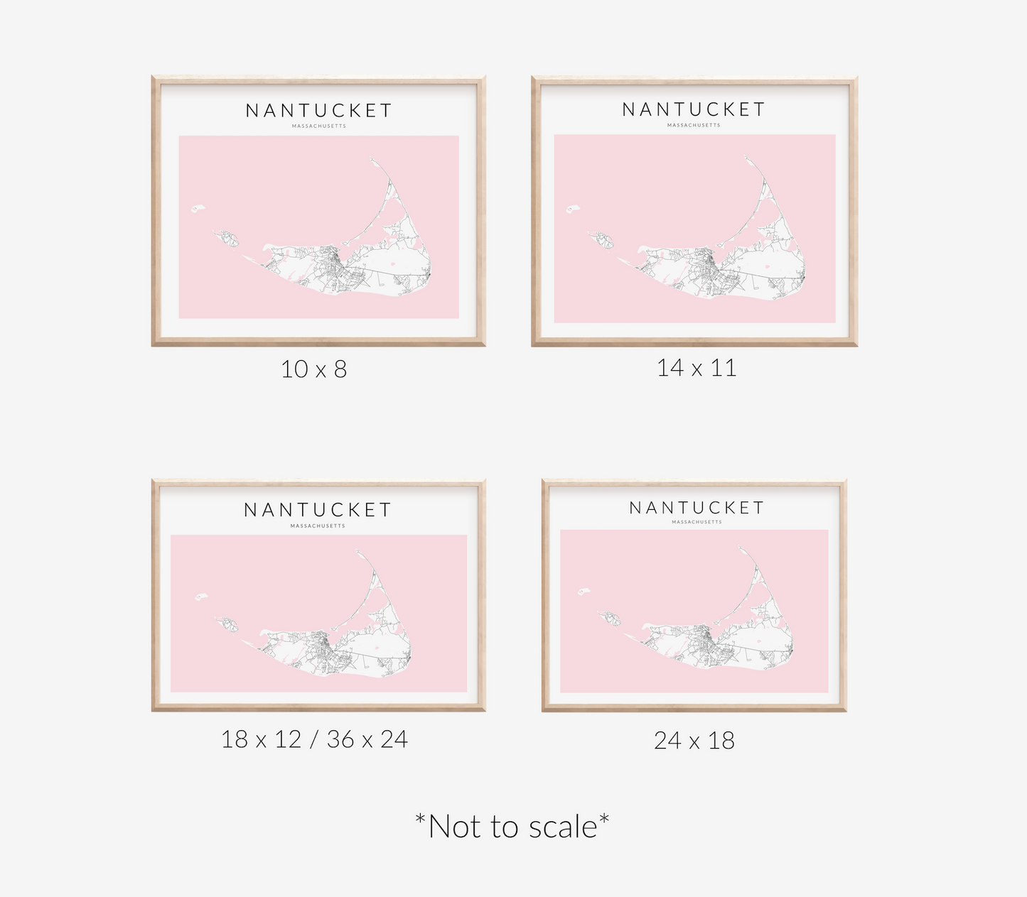 Nantucket Minimalist Map Print Landscape