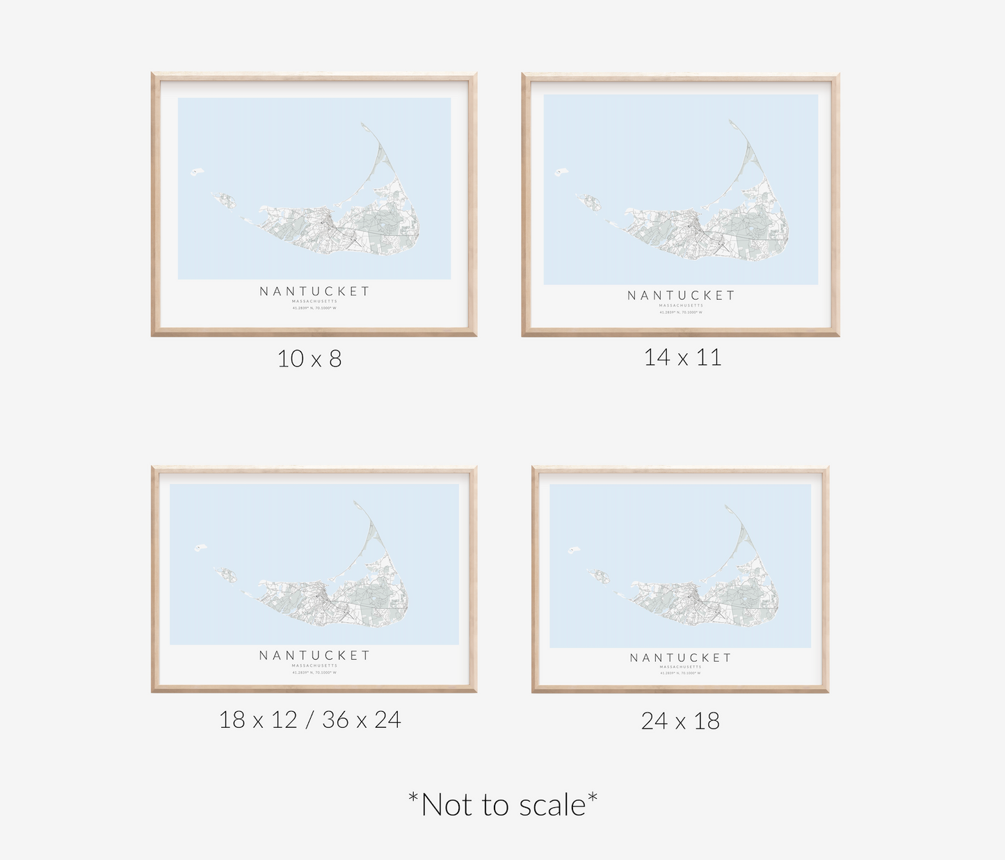 Nantucket Map Print Landscape