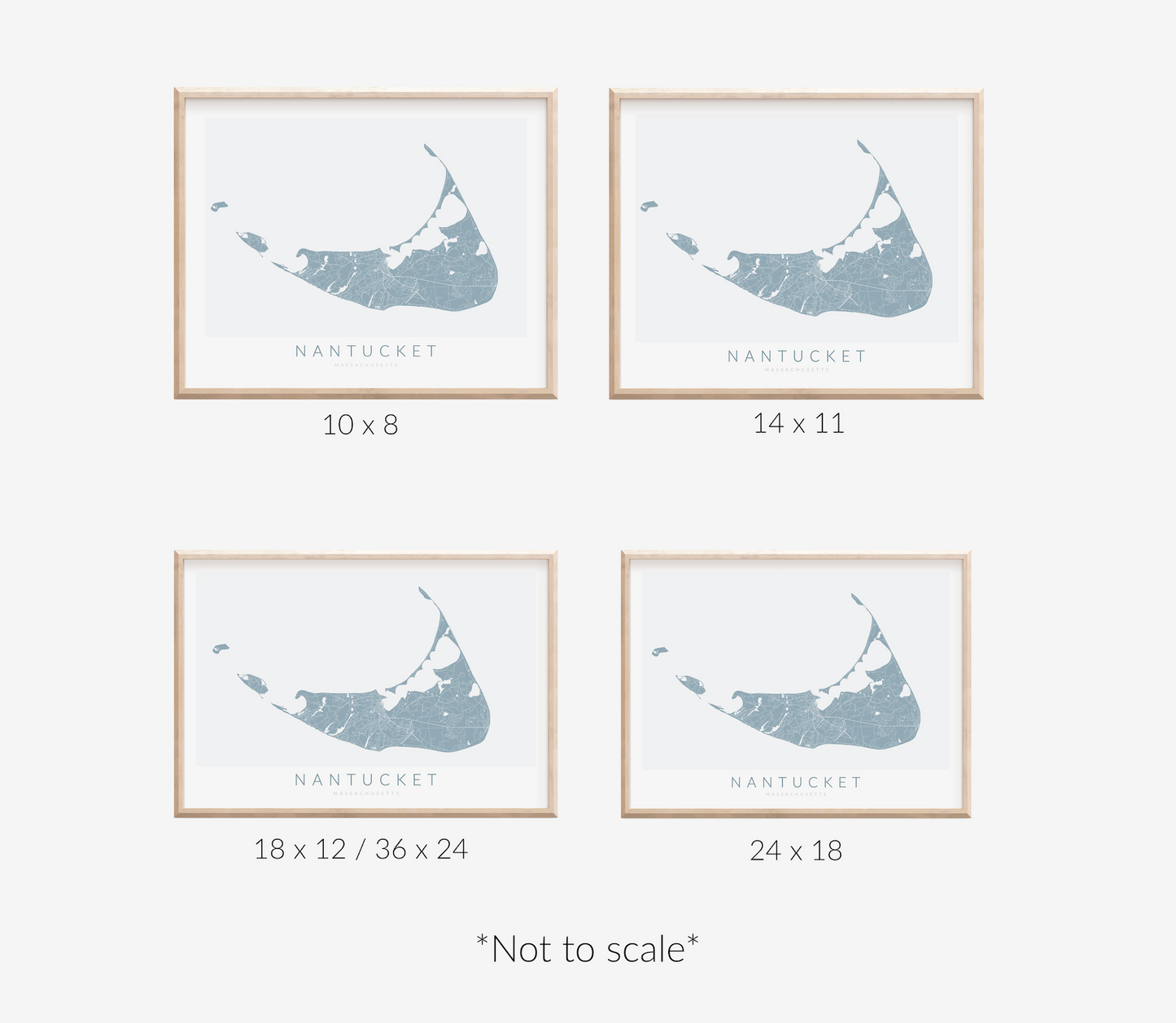 Nantucket Map Print Landscape