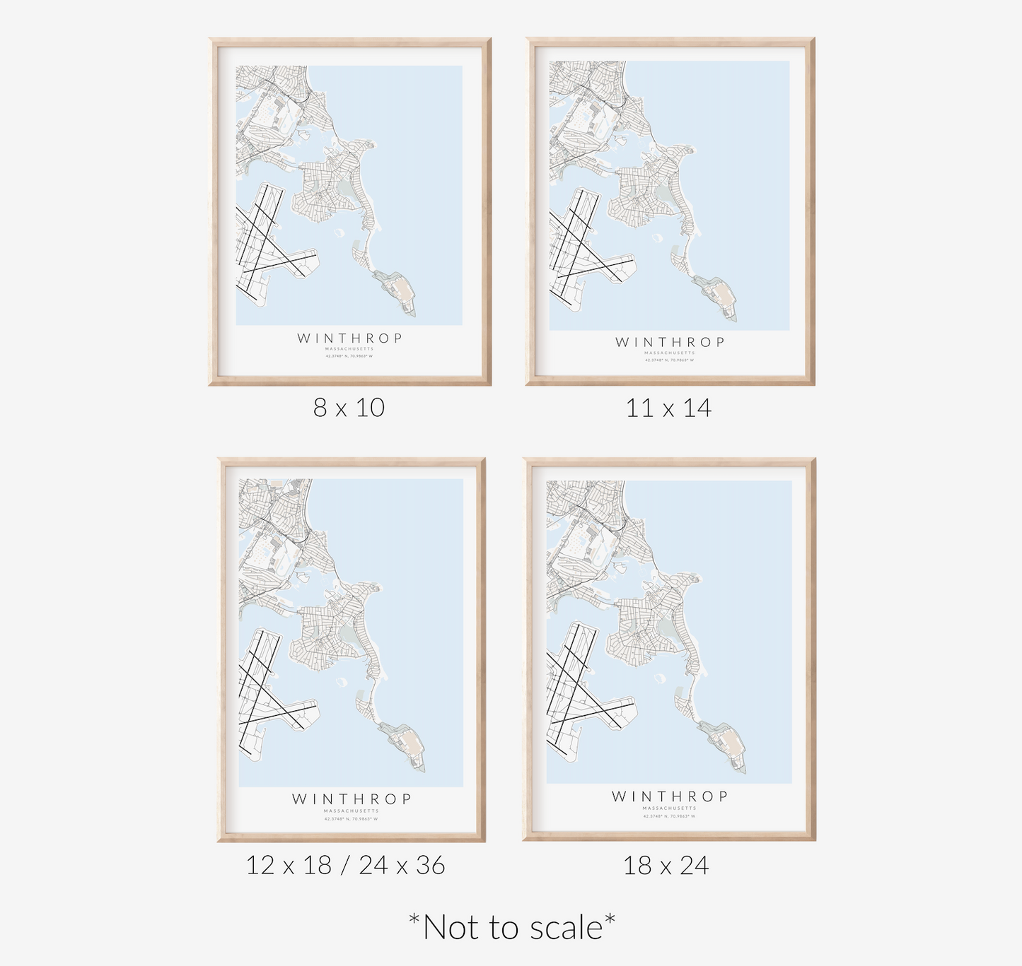 Winthrop Massachusetts Map Print