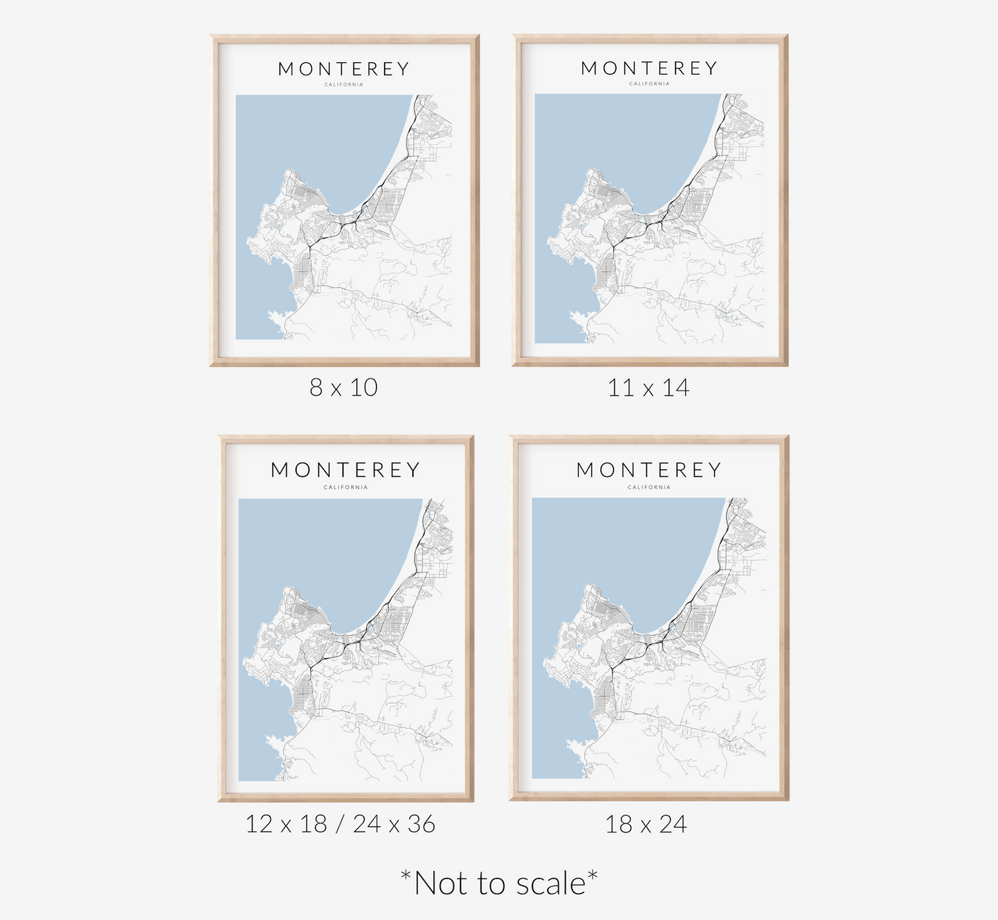 Monterey California Minimalist Map Print