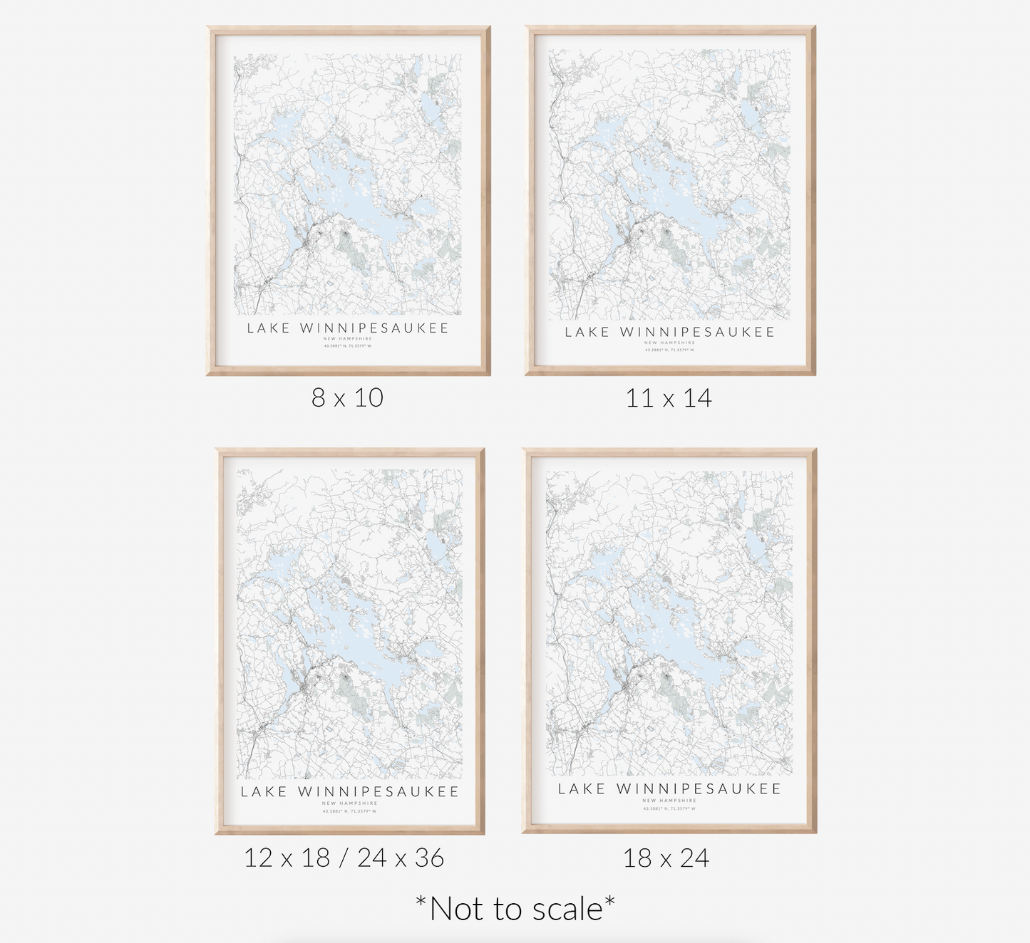 Lake Winnipesaukee Map Print