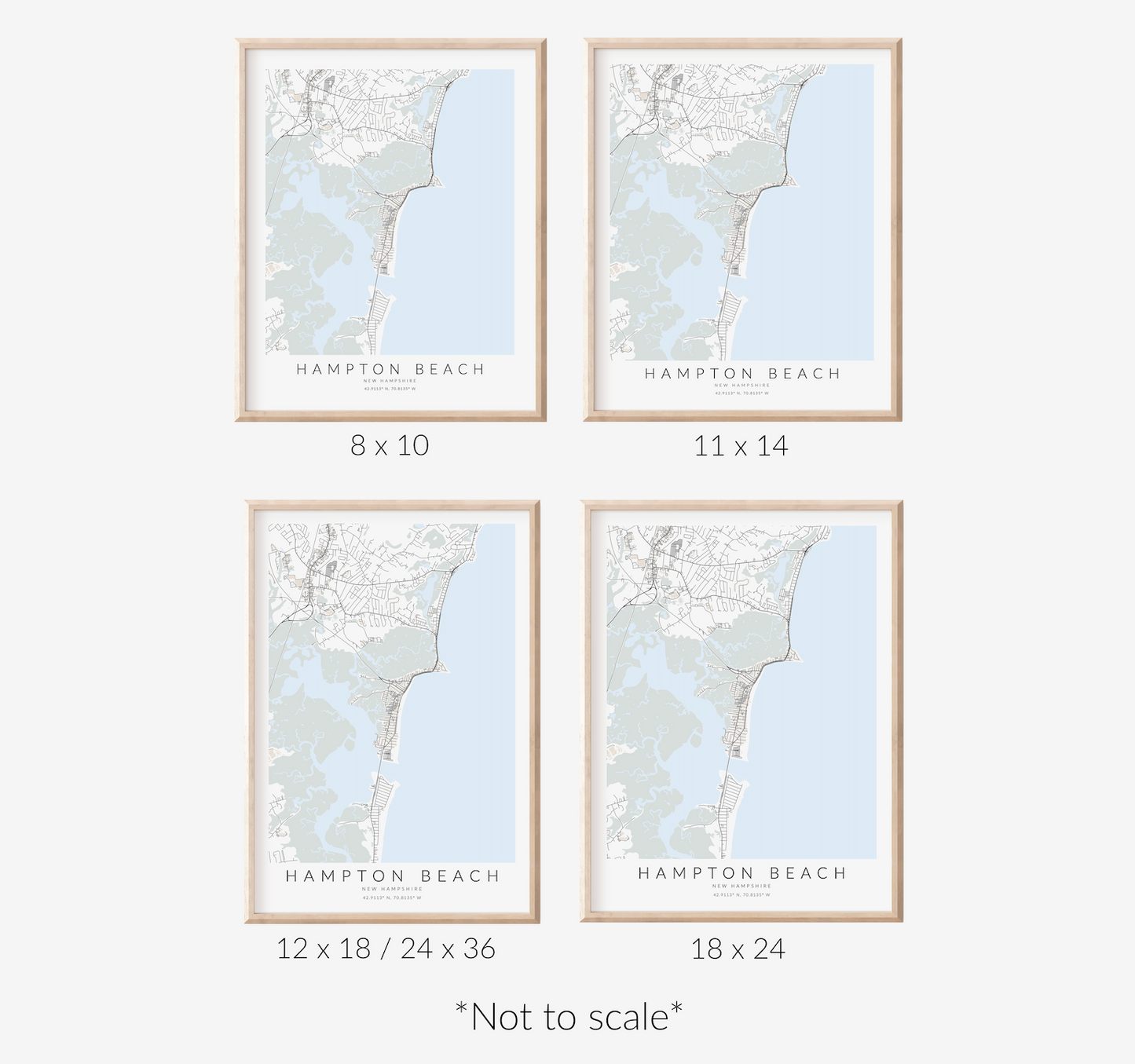 Hampton Beach Map Print