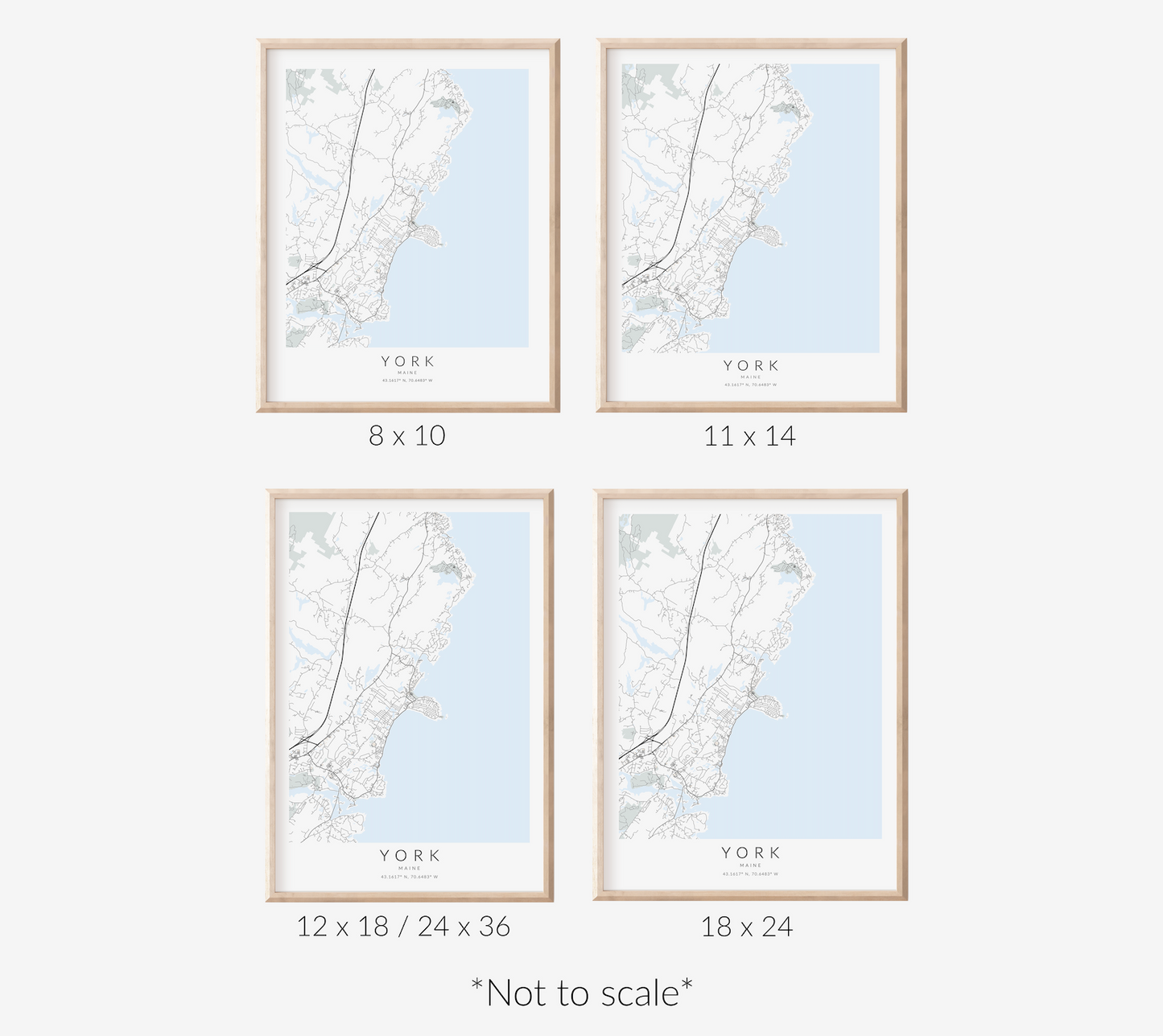 York Maine Map Print