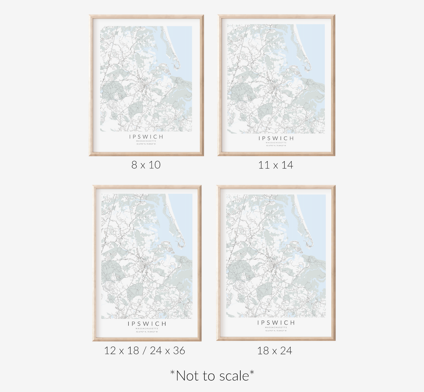 Ipswich Massachusetts Map Print