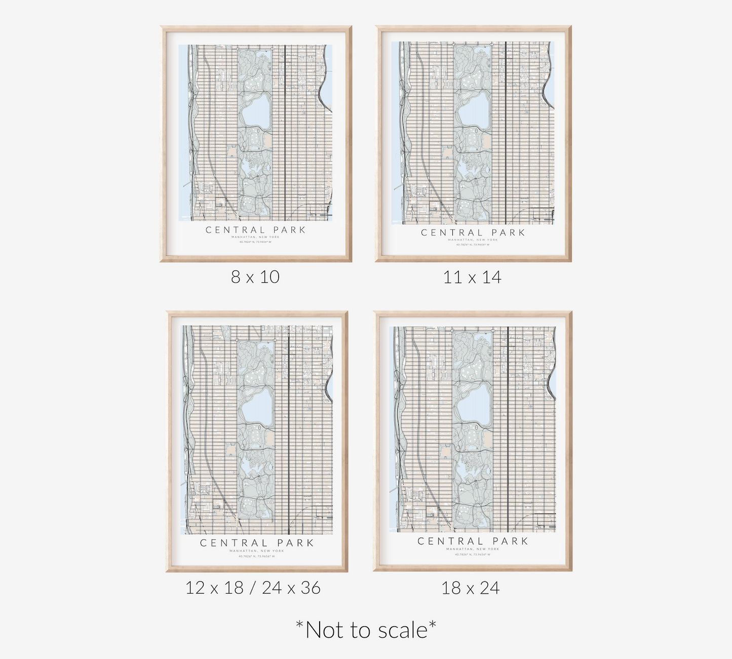 Central Park Map Print