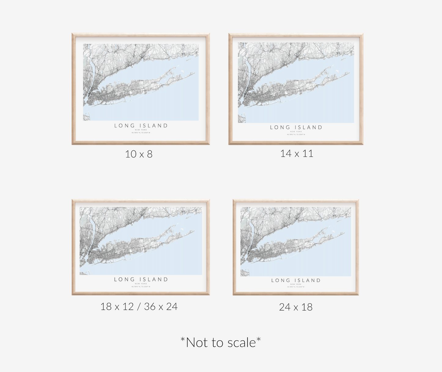 Long Island New York Map Print Landscape