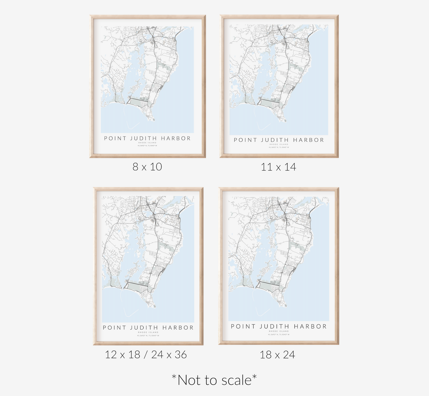 Point Judith Harbor Map Print