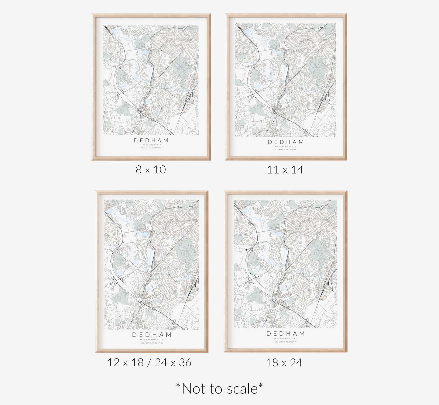 Dedham Map Print