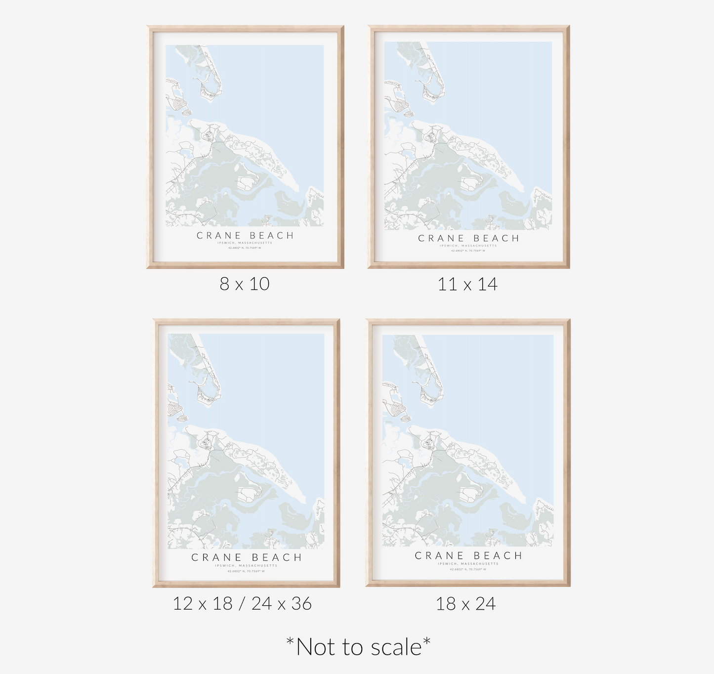 Crane Beach Map Print