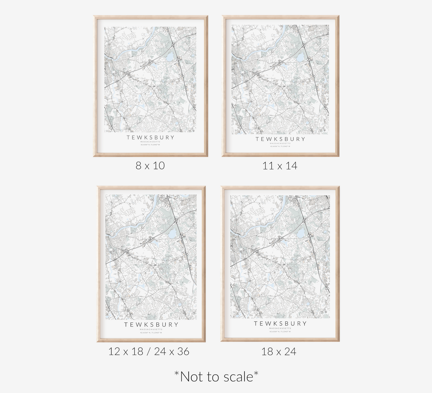 Tewksbury Map Print