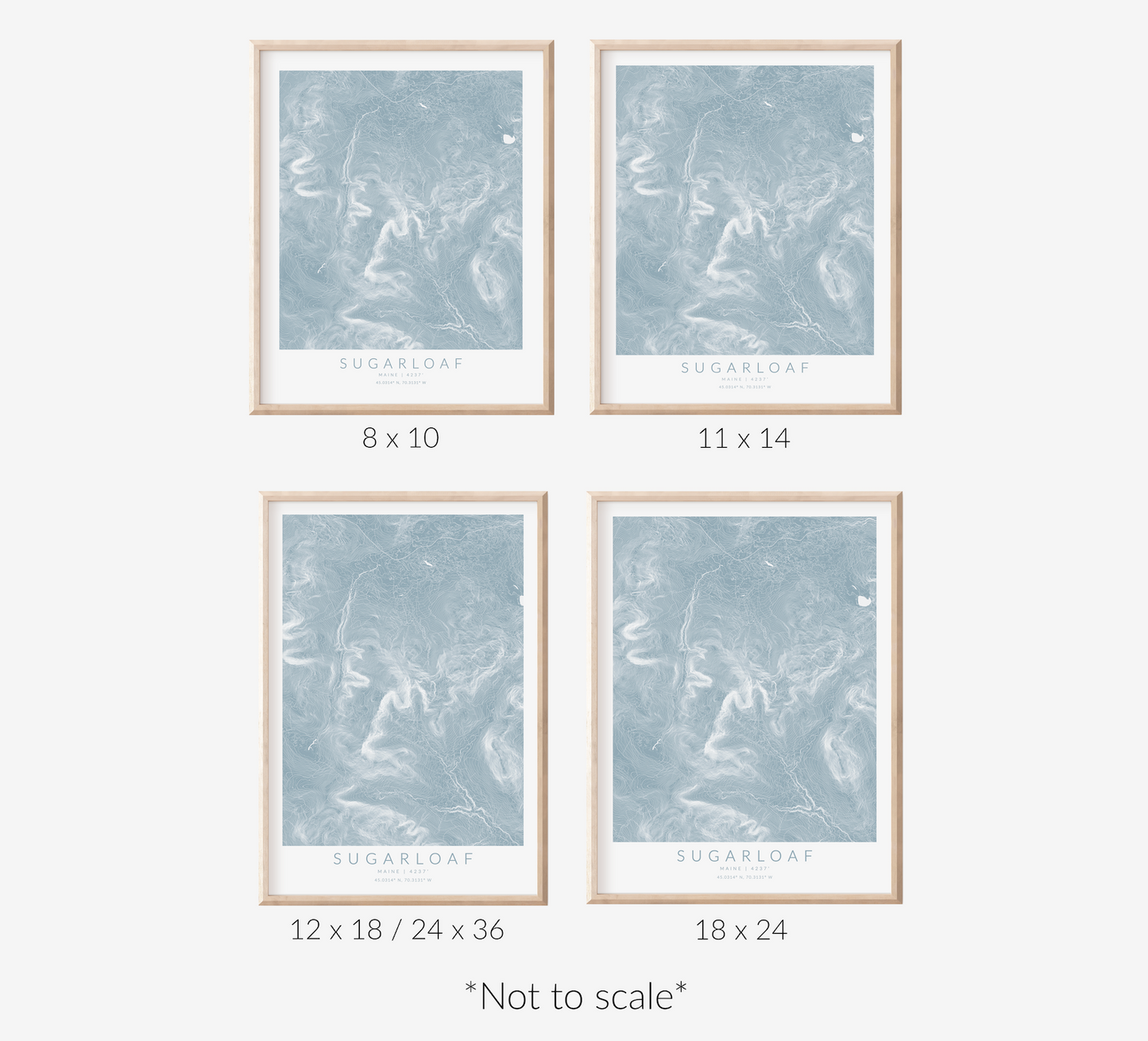 Sugarloaf Maine Map Print