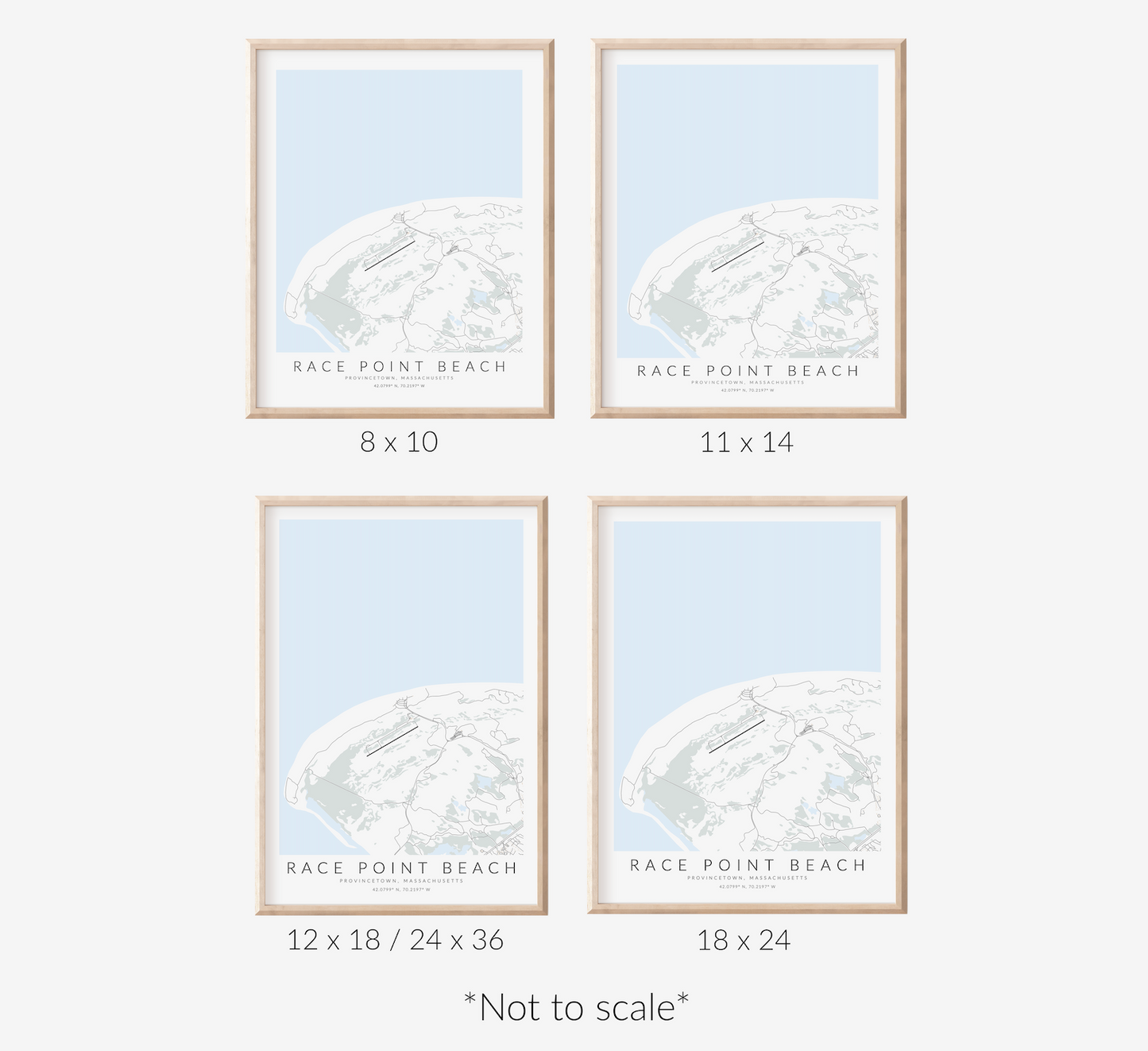 Race Point Beach Map Print