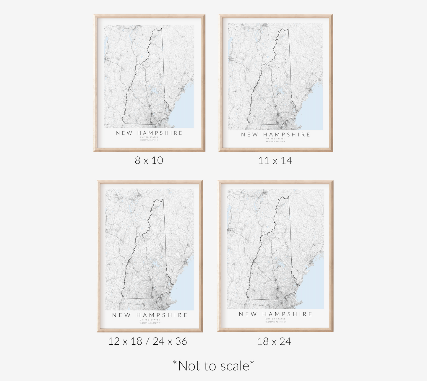 New Hampshire State Map Print