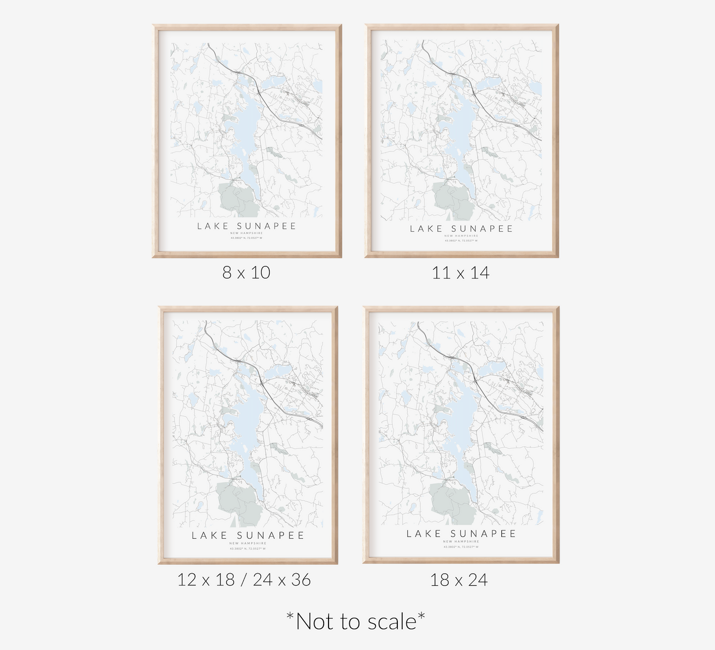 Lake Sunapee Map Print