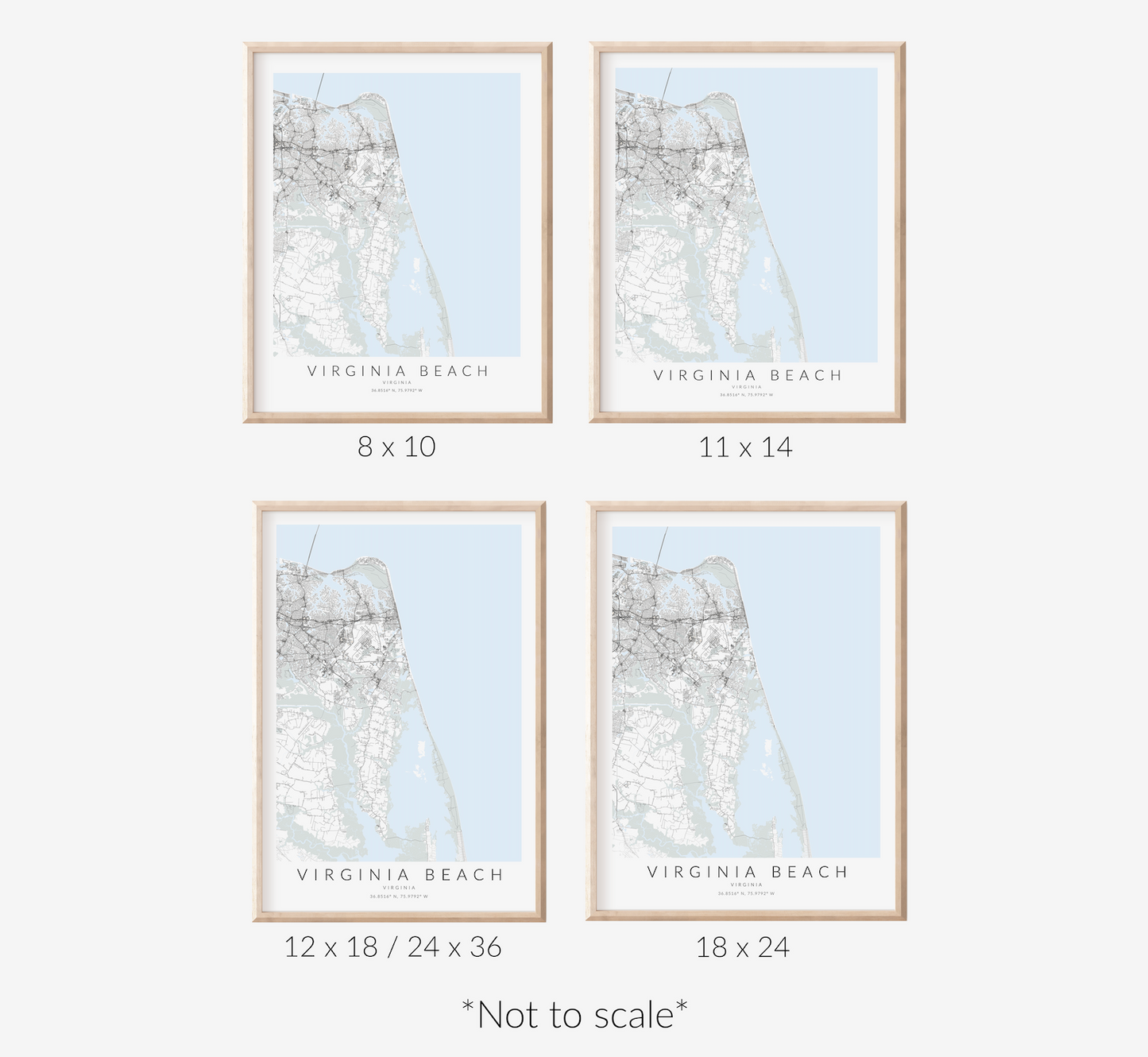 Virginia Beach Map Print