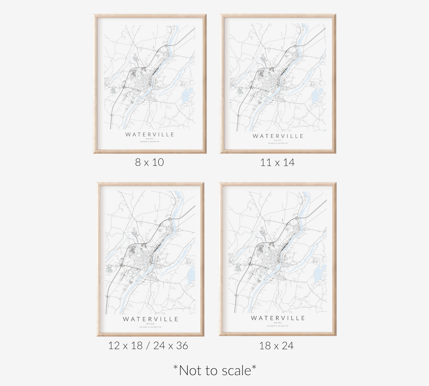 Waterville Maine Map Print
