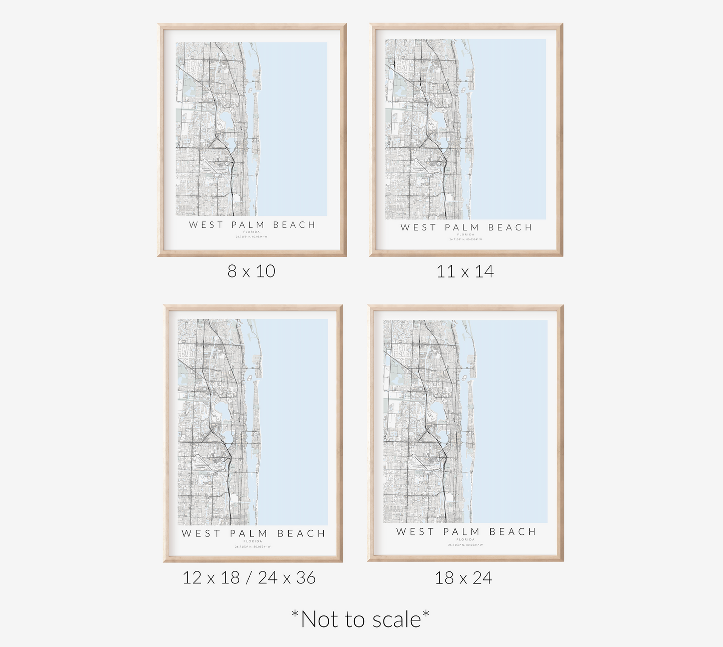 West Palm Beach Map Print