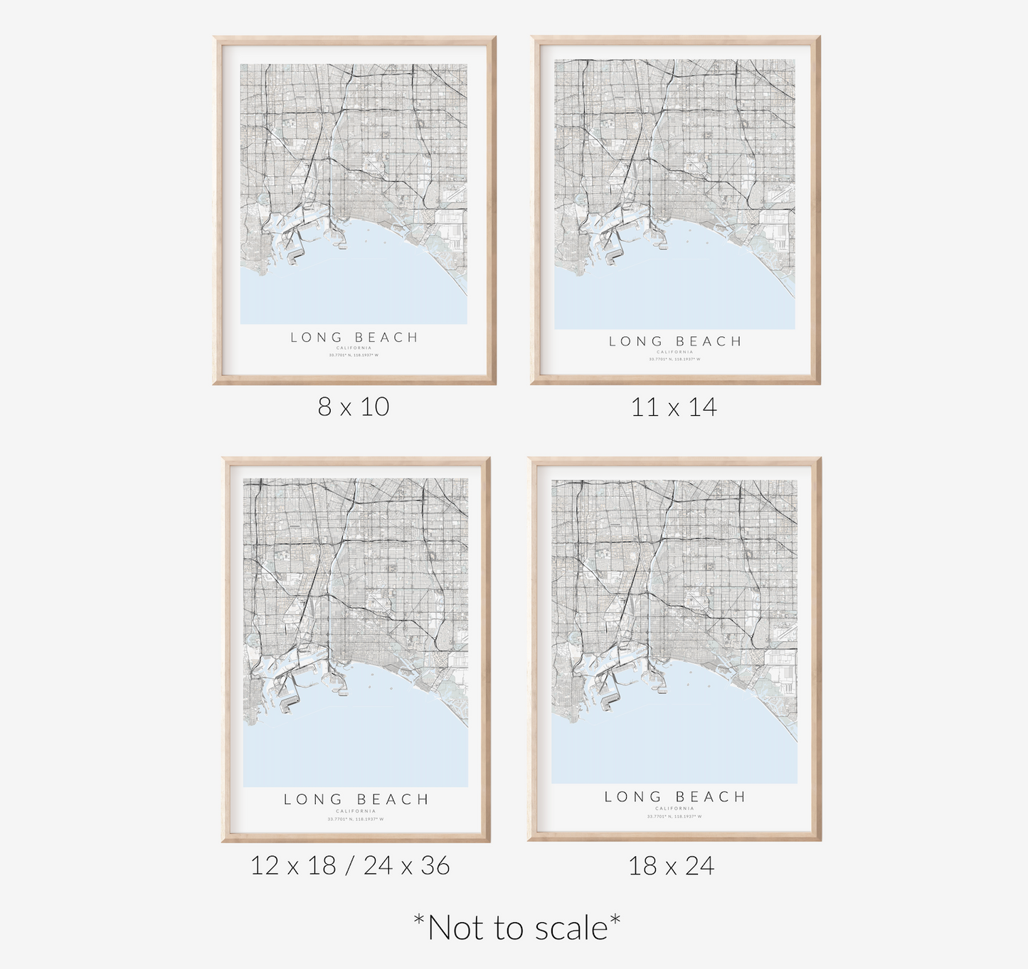 Long Beach Map Print
