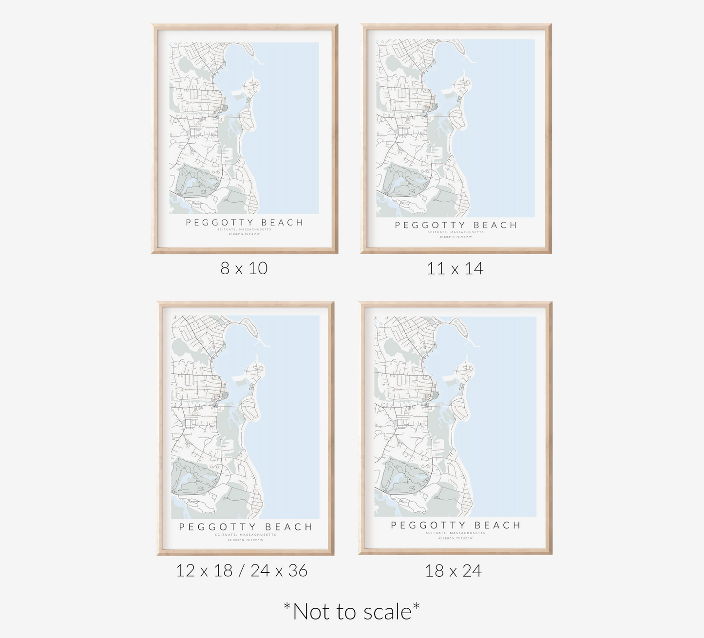 Peggotty Beach Map Print