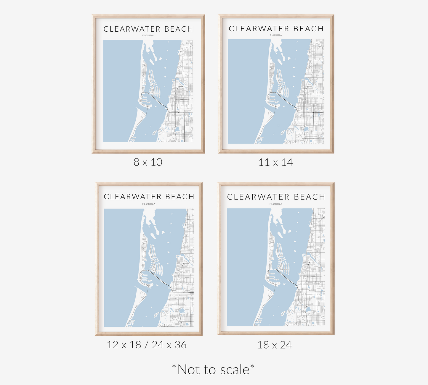 Clearwater Beach Map Print