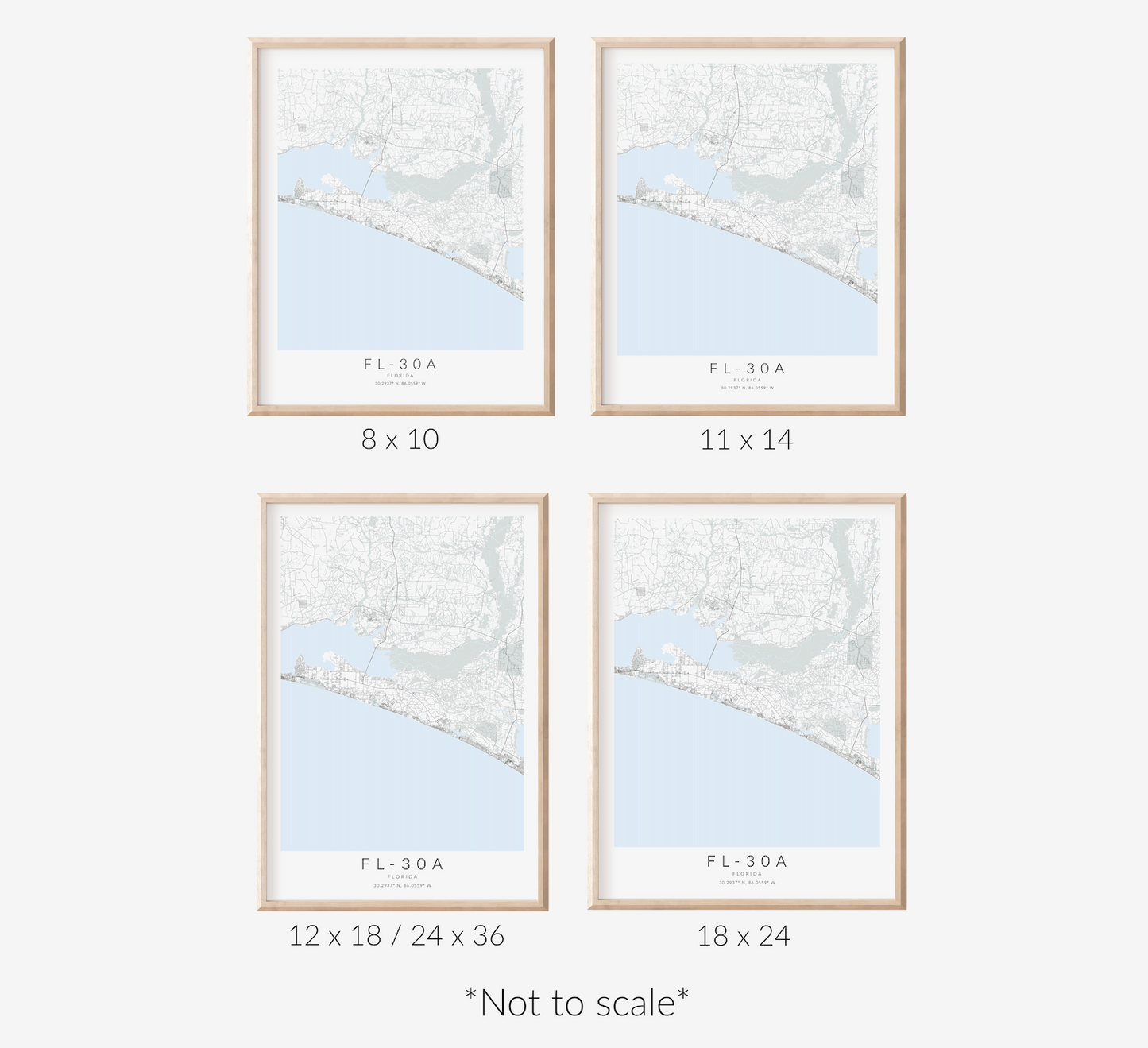 Highway 30A Map Print