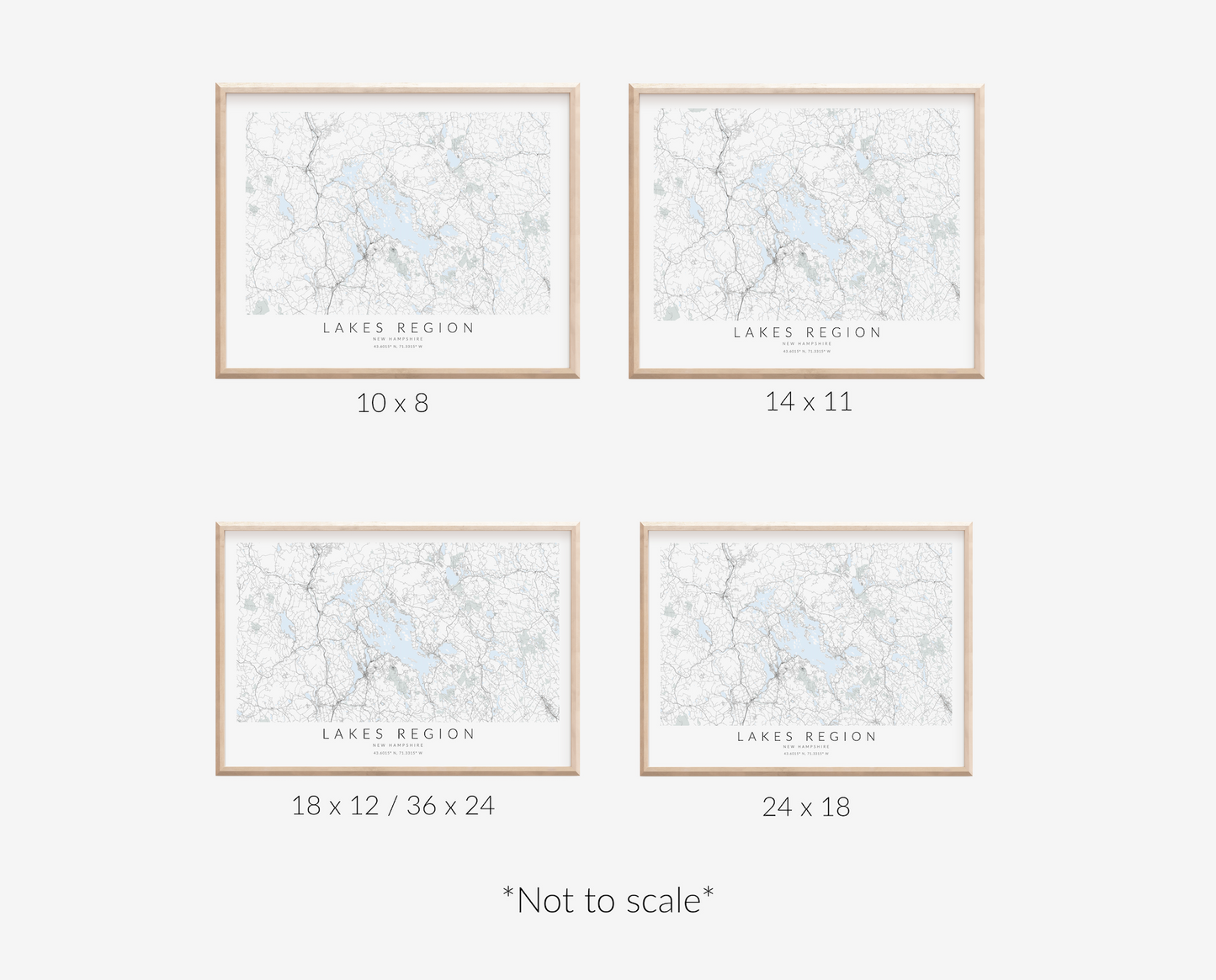 Lakes Region Map Print