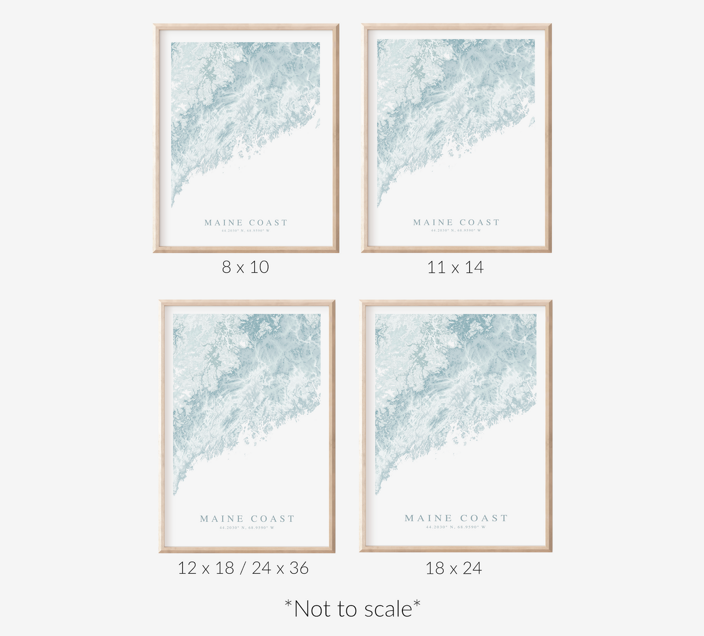 Maine Coast Map Print