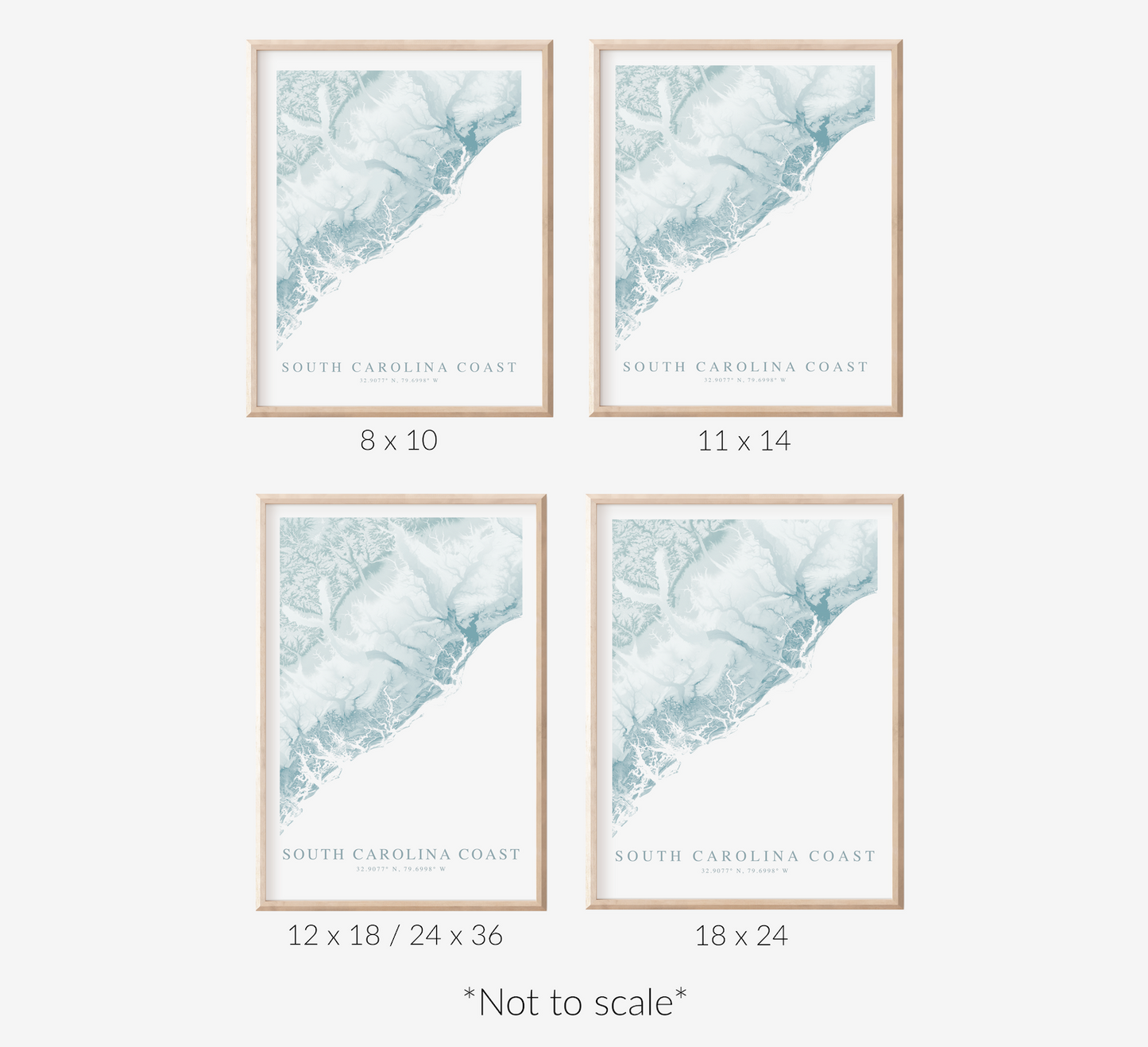 South Carolina Coast Map Print