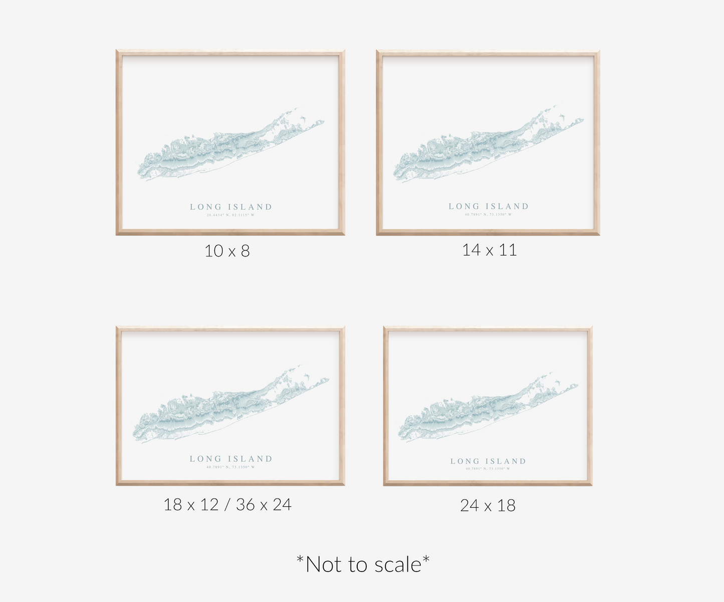 Long Island NY Map Print Landscape