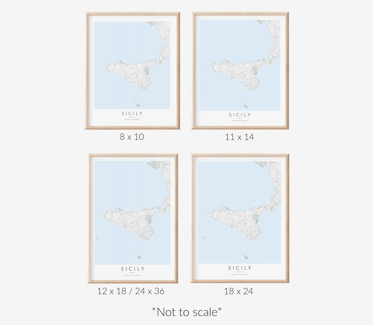 Sicily Map Print