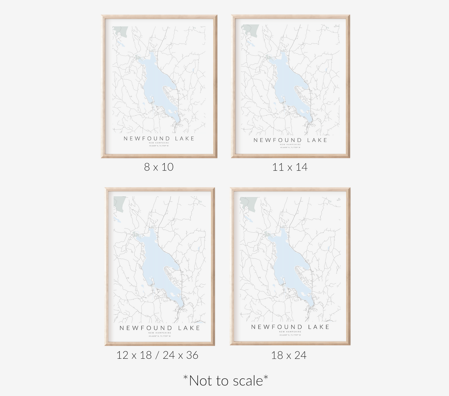 Newfound Lake Map Print