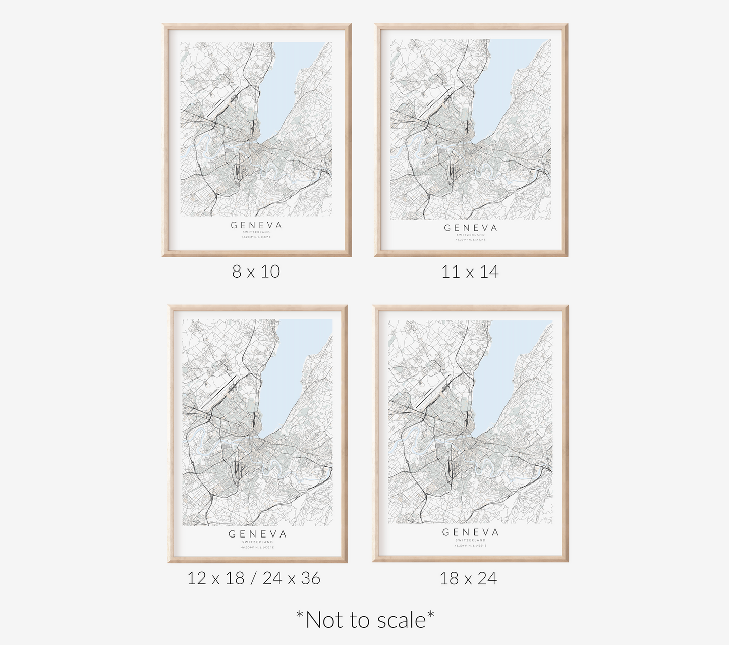 Geneva Switzerland Map Print