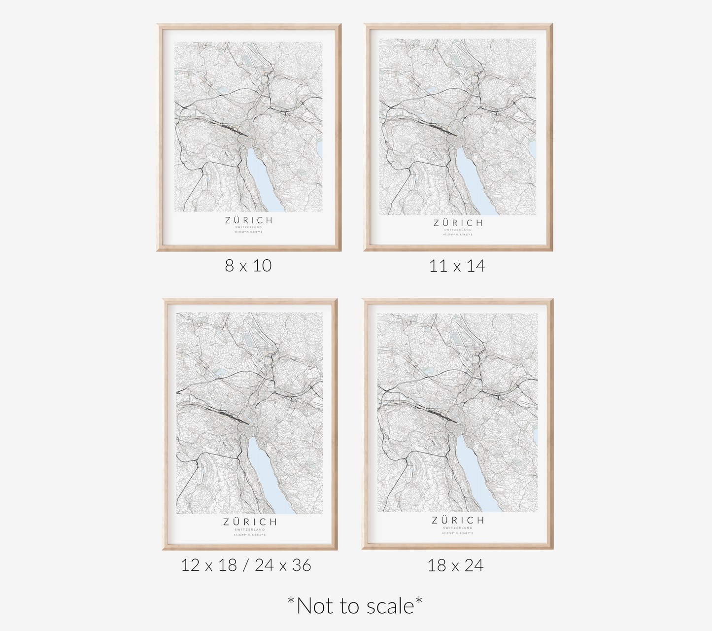 Zürich Switzerland Map Print