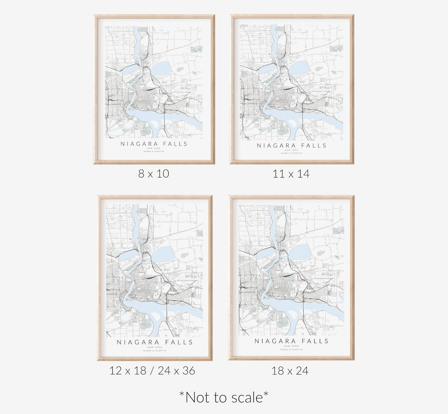 Niagara Falls NY Map Print
